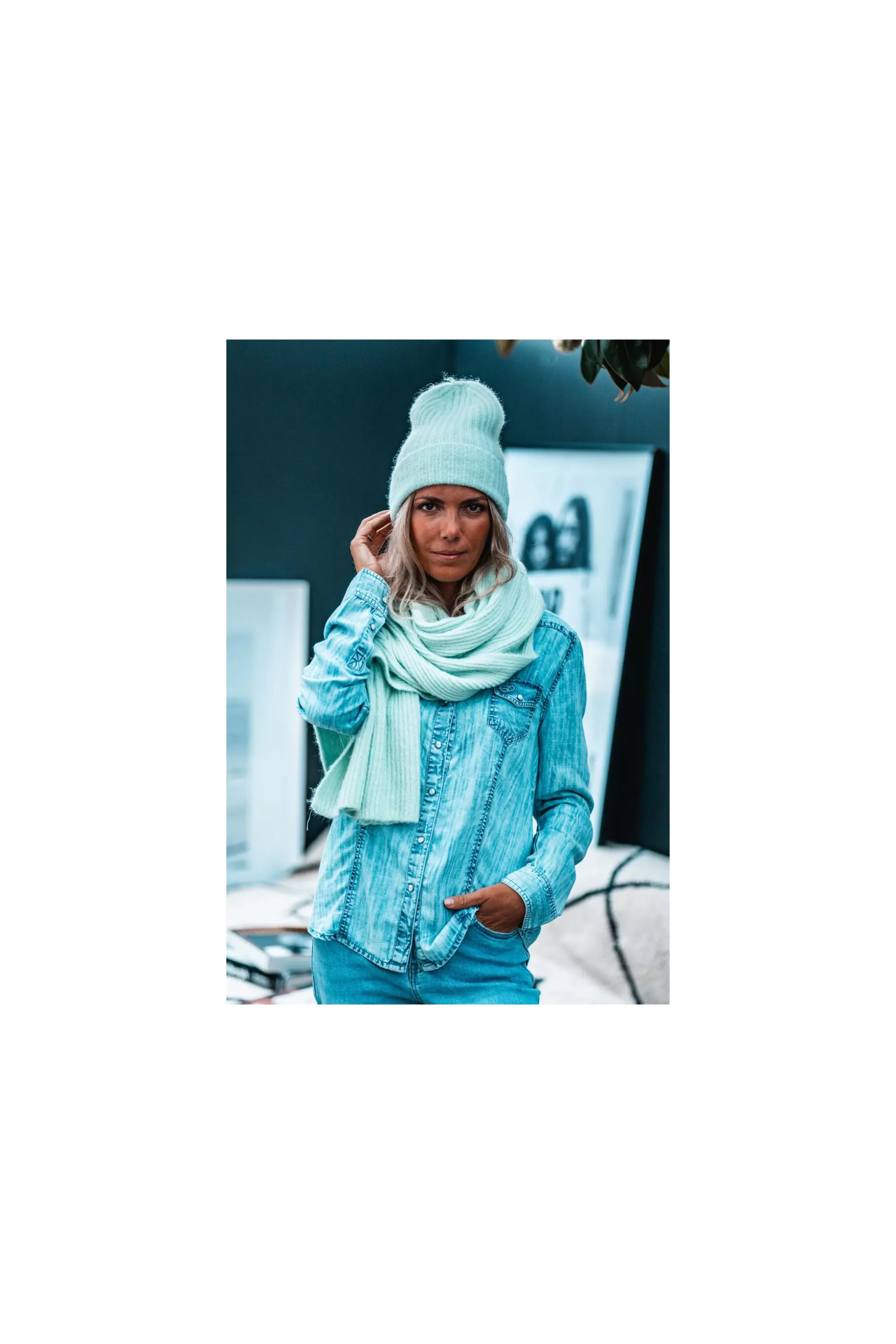 Shop Echarpe Lovely Vert D'eau Accessoires