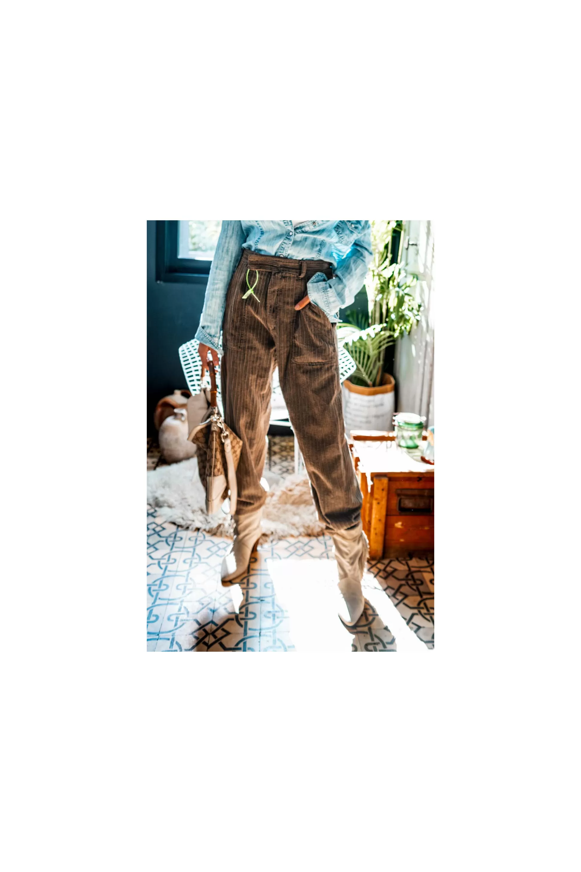Best Sale Pantalon Banditas Largo Marron Pantalons / Shorts