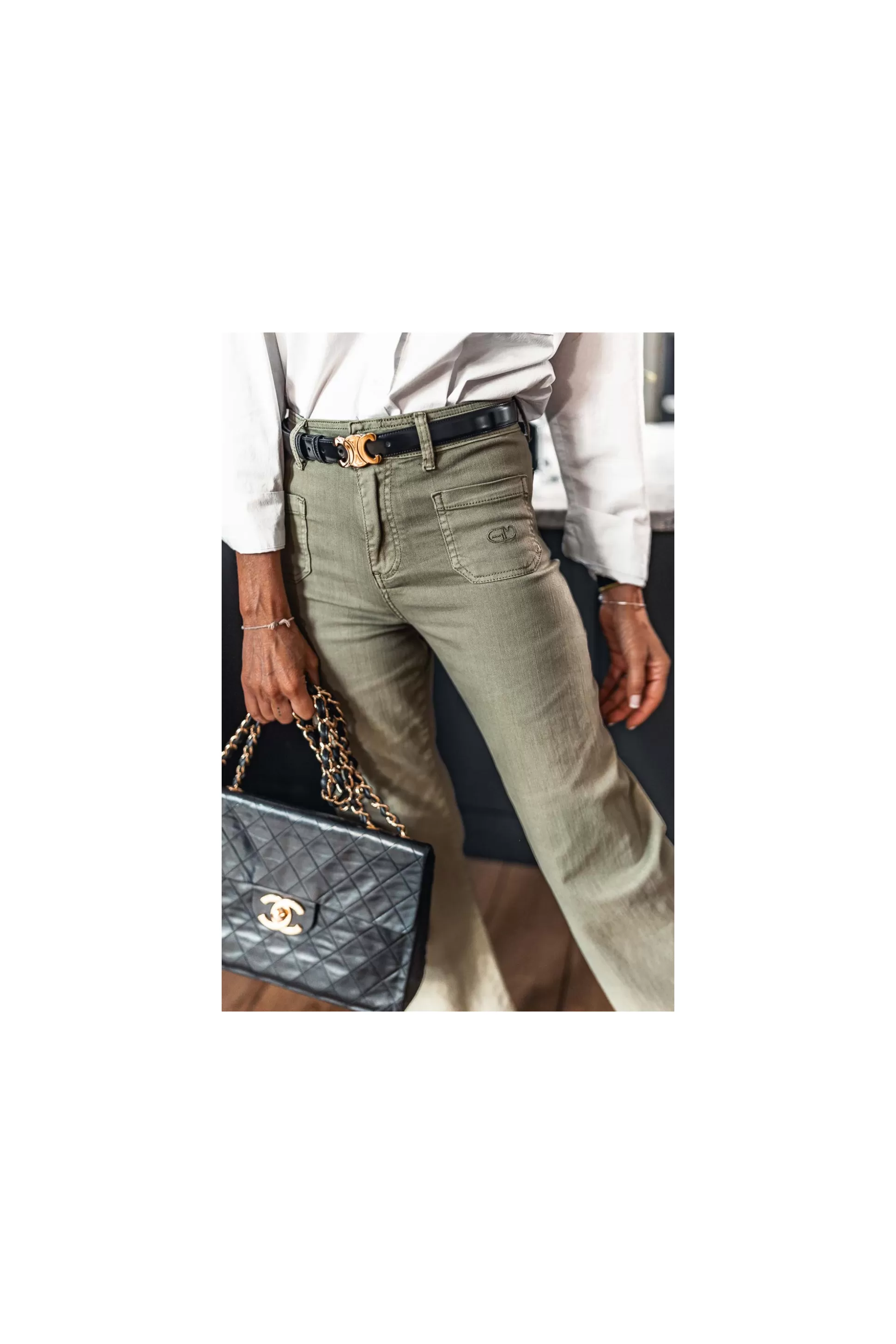 Hot Pantalon Maurine Kaki Pantalons / Shorts