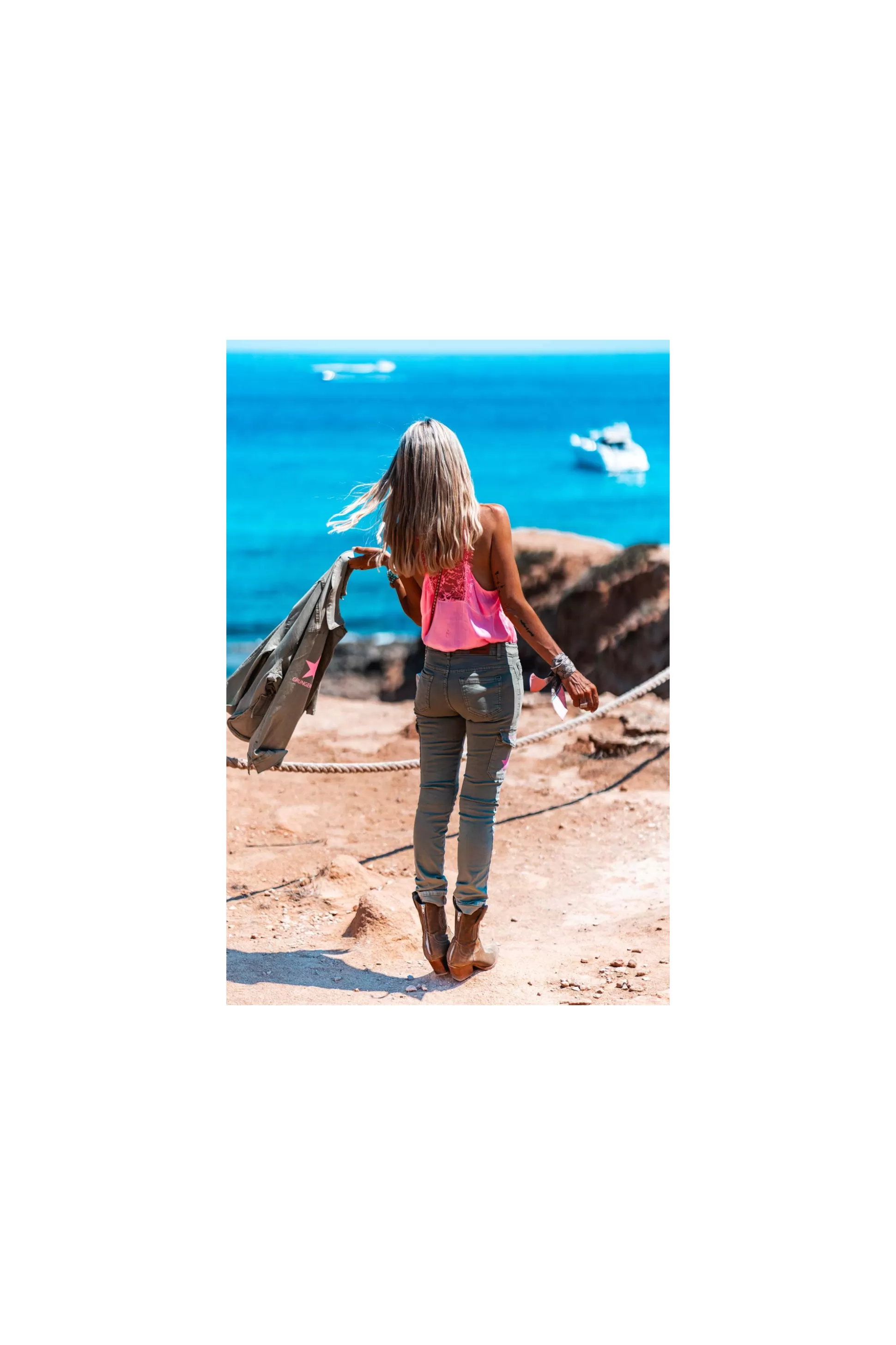Store Pantalon Nami Kaki Rose Pantalons / Shorts
