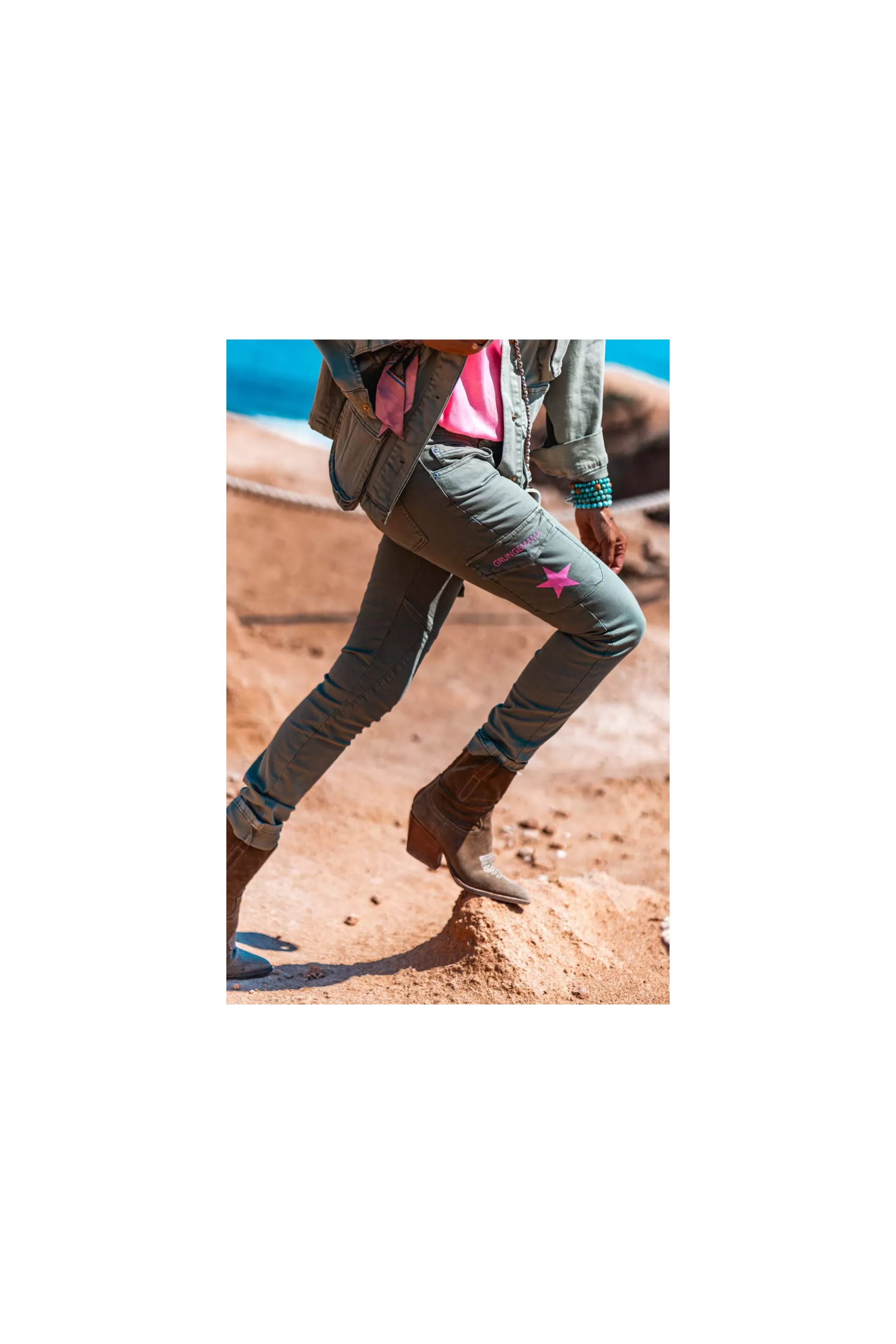 Store Pantalon Nami Kaki Rose Pantalons / Shorts