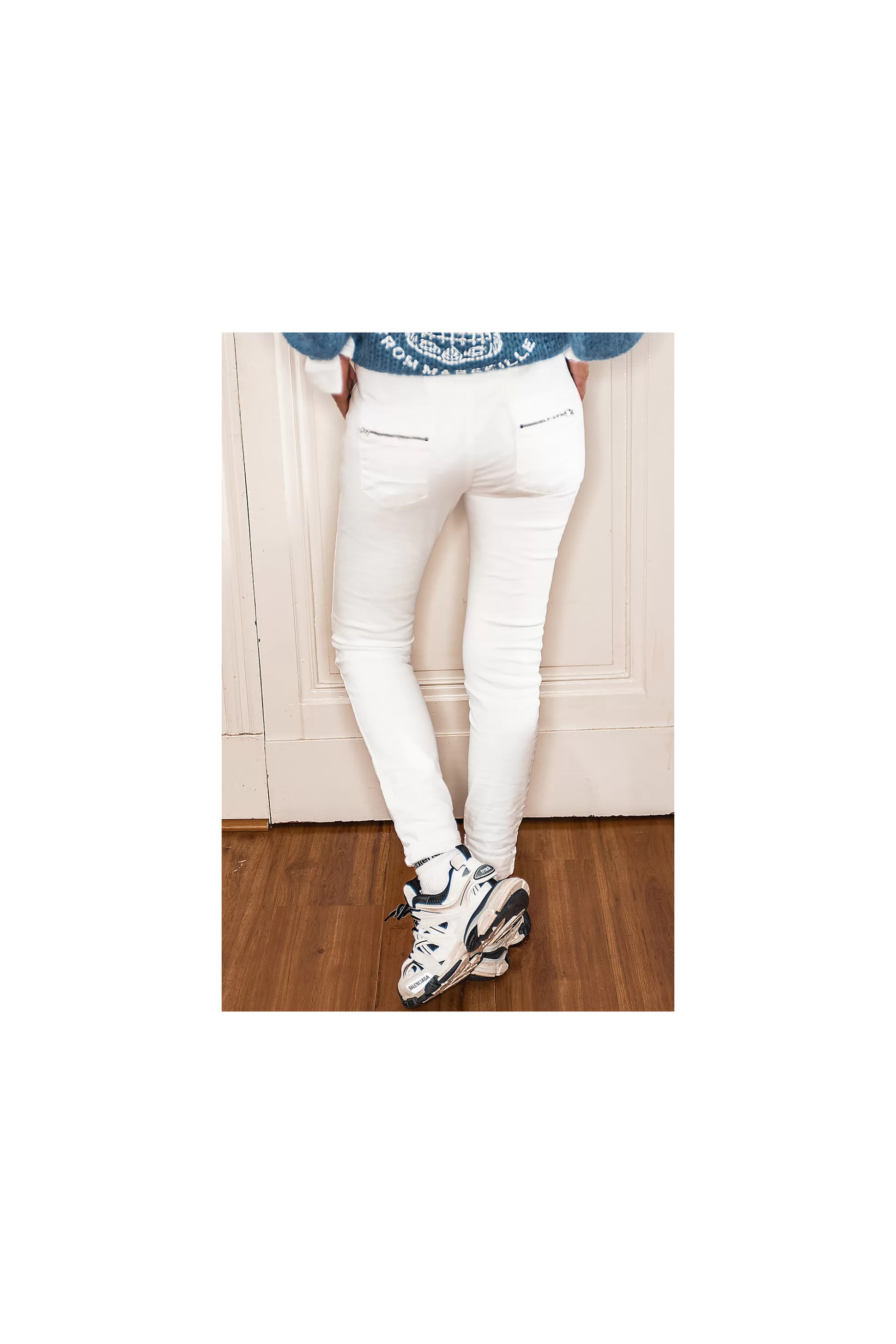 Discount Pantalon Newchili Blanc Pantalons / Shorts