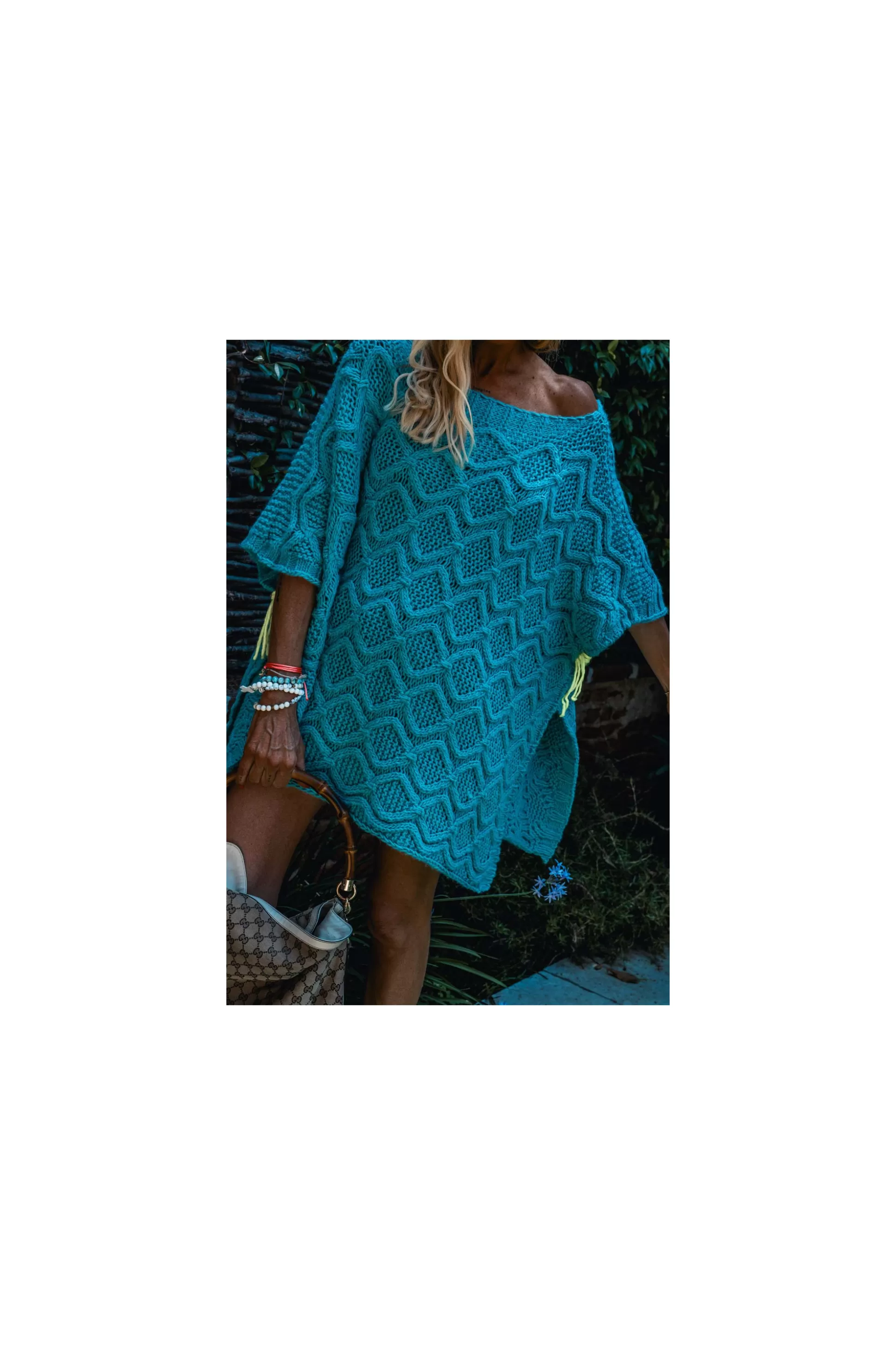 Hot Poncho Banditas Unk Turquoise Pulls / Gilets | Vestes / Manteaux