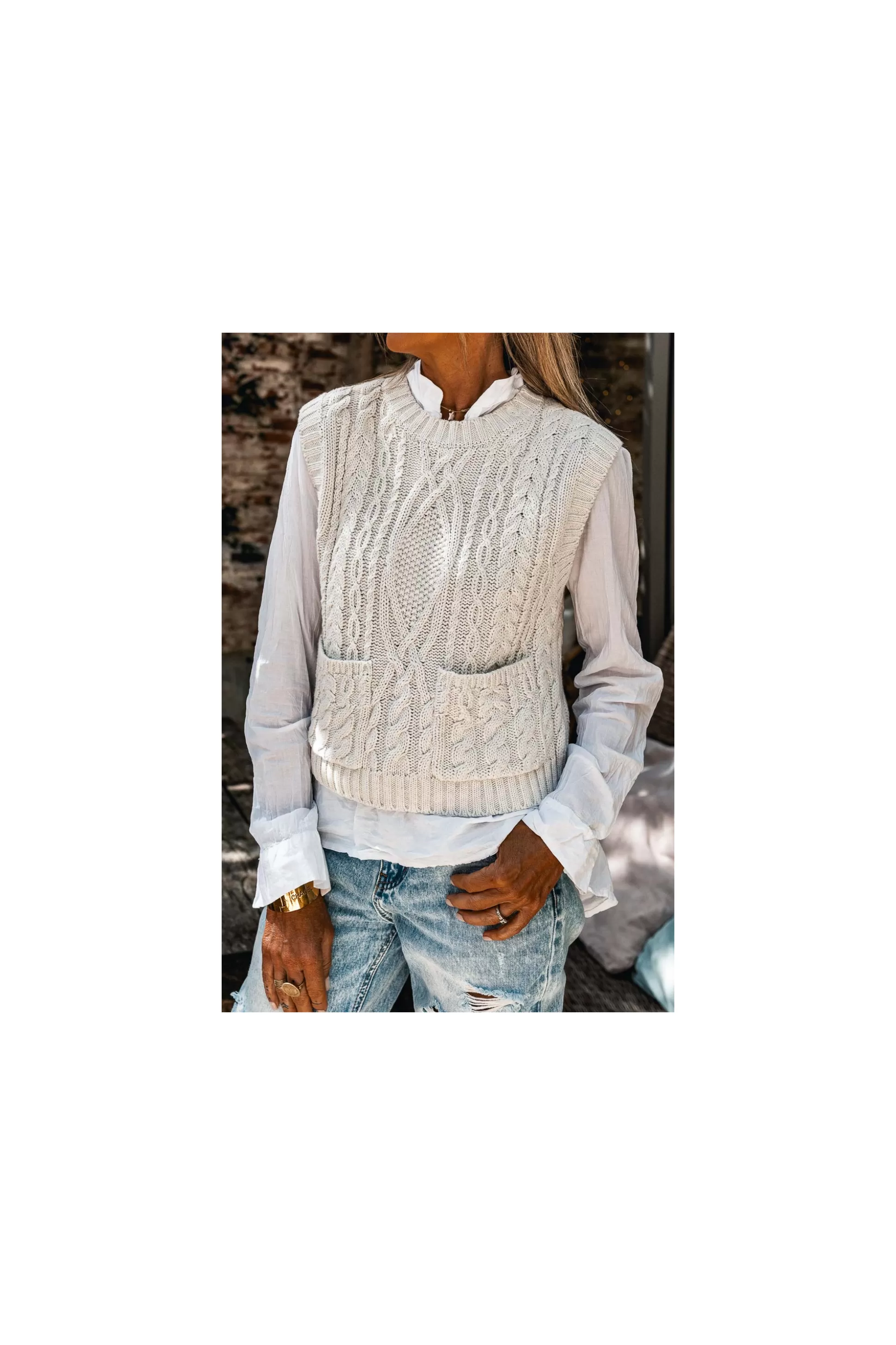 Fashion Pull Coton Raul Ecru Pulls / Gilets