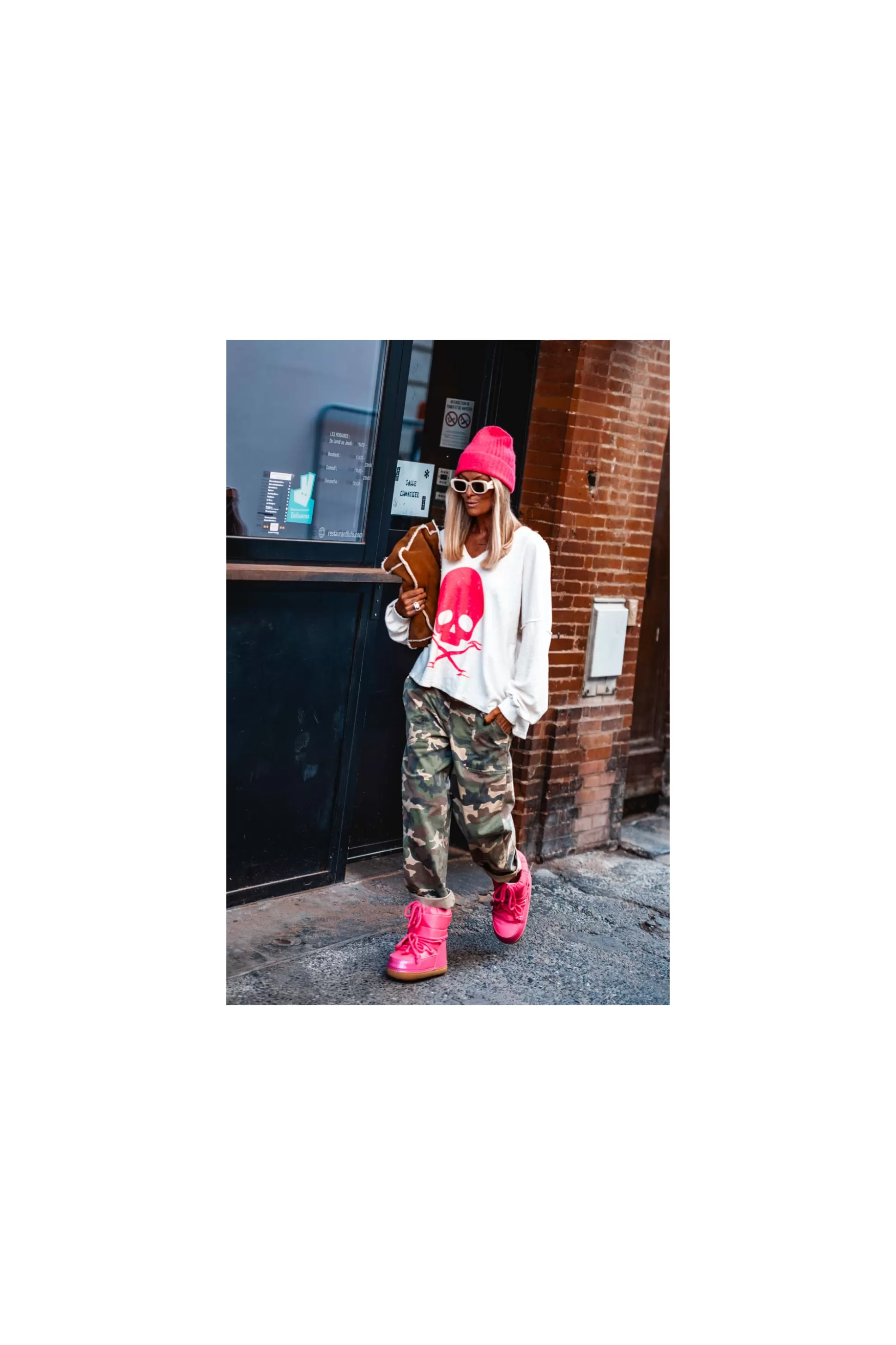 Online Sweat Banditas Skully Blanc/rose Sweats